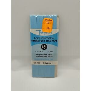 Vintage TRIMTEX Single Fold Bias Tape No. 126 905 - Lt Blue 52 - 4 yds